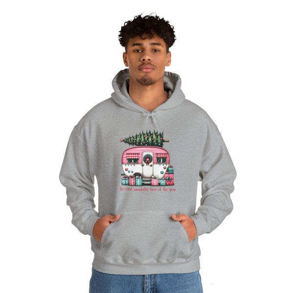 Most Wonderful Time of the Year Christmas Camper Hooded Sweatshirt
