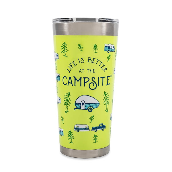 "Life is Better at the Campsite" Green Printed Tumbler