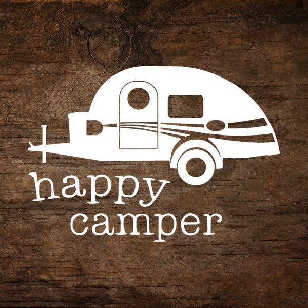 Happy Camper - T@G Teardrop Trailer Window Decal