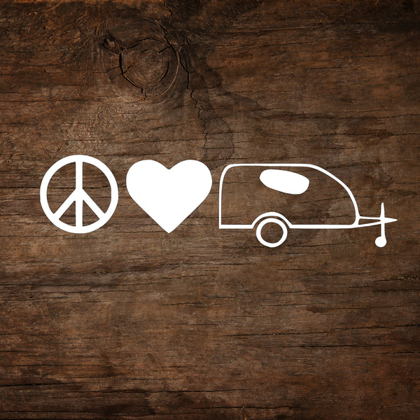 Peace, Love & Camping - MyPod Window Decal
