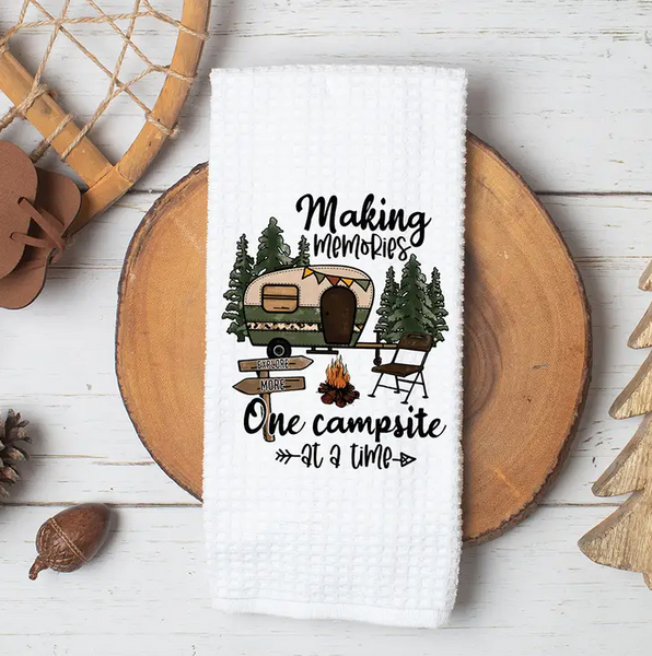 "One Campsite at a Time" Kitchen Towel