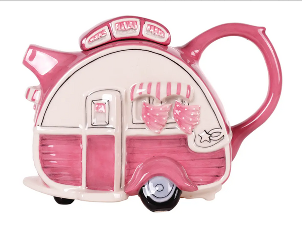 Teardrop Camper Teapot - Pink