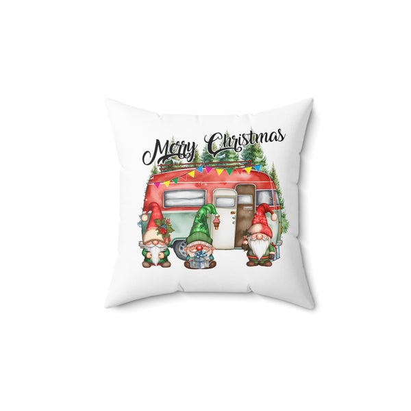 Merry Christmas Camper with Gnomes Pillow