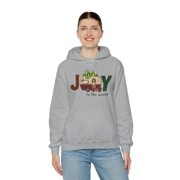 Joy Christmas Camper Hooded Sweatshirt