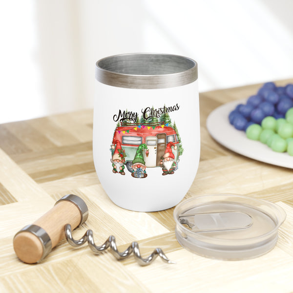Merry Christmas Camper with Gnomes Wine Tumbler