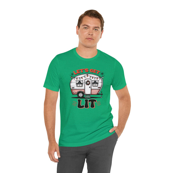 Let's Get Lit Camper Christmas T-Shirt
