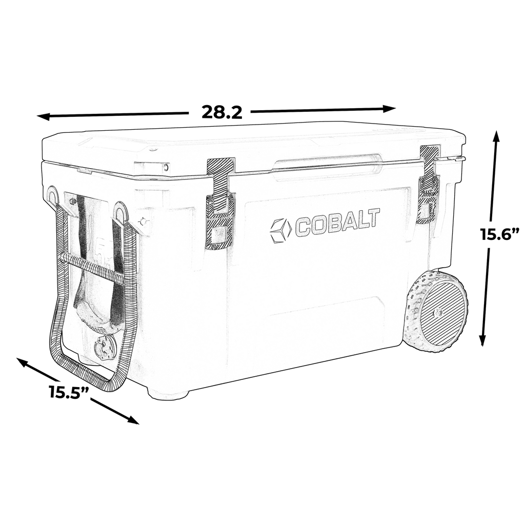 Cobalt 55 Quart with Wheels Roto-Molded Super Cooler - Custom