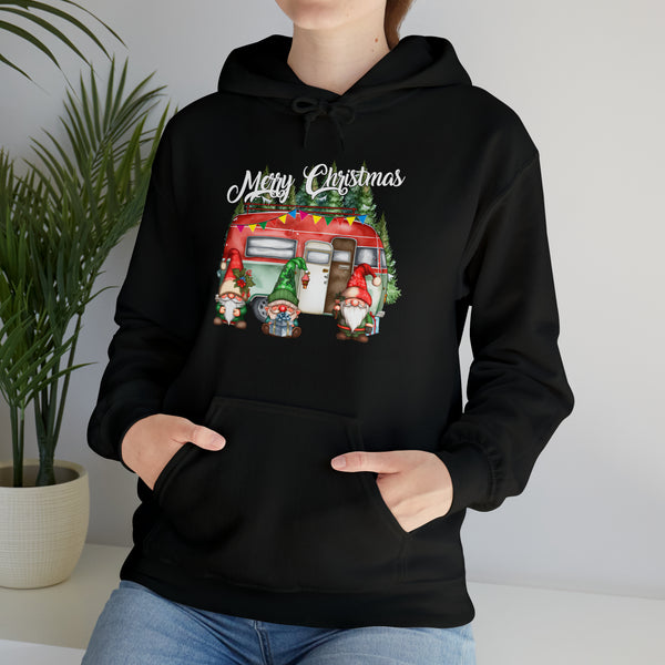 Merry Christmas Camper with Gnomes Hooded Sweatshirt