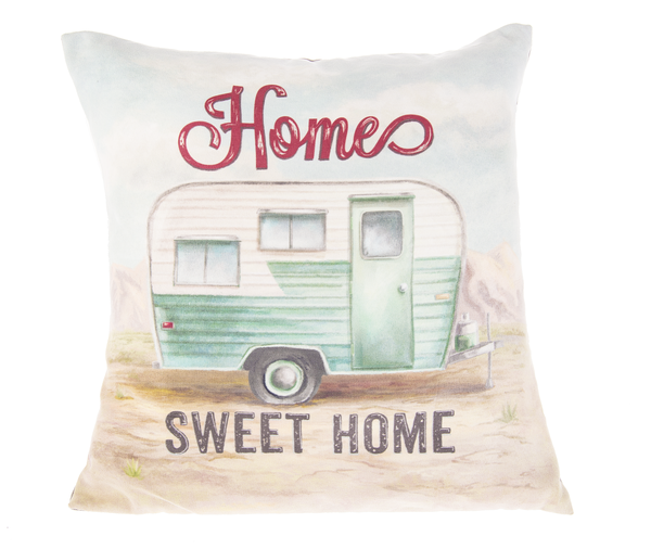 "Home Sweet Home" Vintage Ride Trailer Pillow