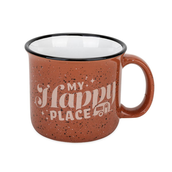 "My Happy Place" Red Ceramic Mug