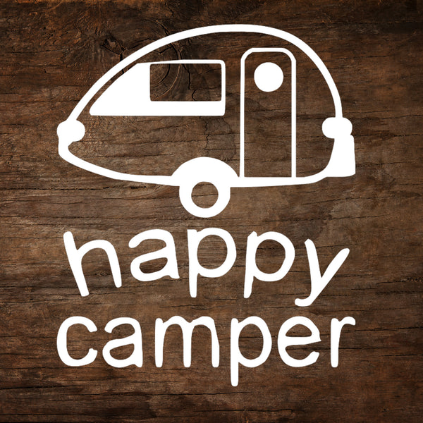 Happy Camper - T@B Teardrop Trailer Window Decal