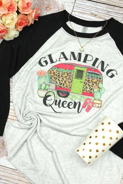 Glamping Queen Tri-Blend Unisex 3/4 Raglan