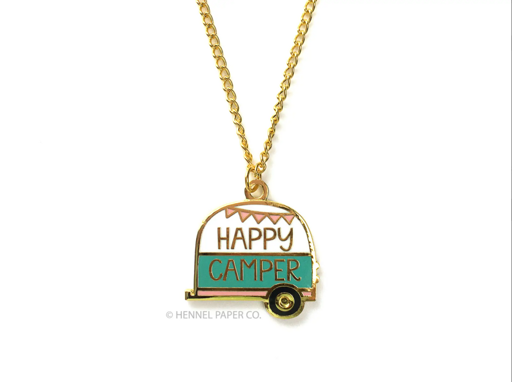 Happy Camper Enamel Necklace