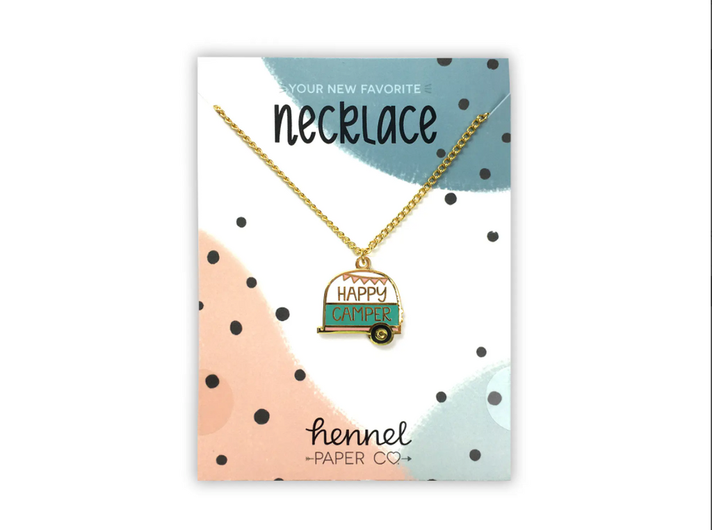 Happy Camper Enamel Necklace