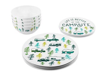 Life is Better at the Campsite 12 Piece Dinnerware Set