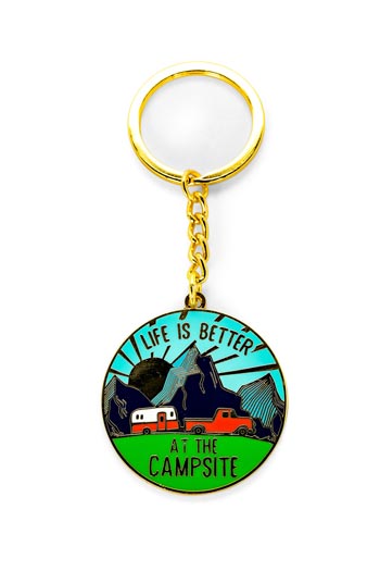 Life is Better at the Campsite Sunrise Keychain