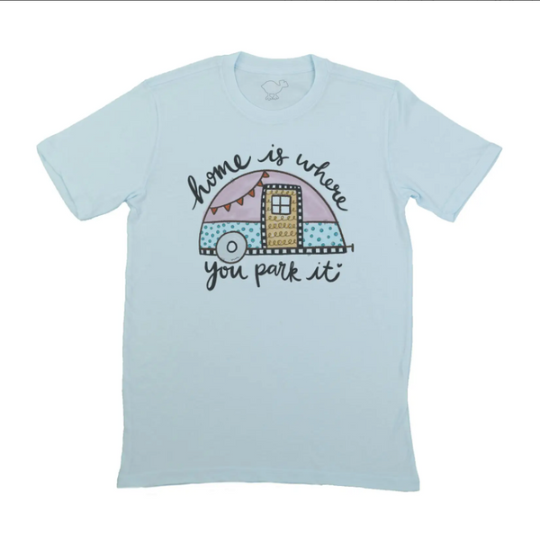 Home is Where You Park It Arctic Blue Tee