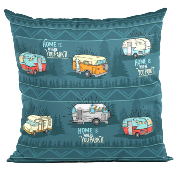 "Home is Where You Park It" Throw Pillow