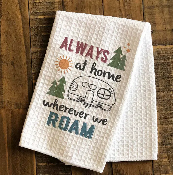 2 Camping Dish Towels with RV Camper Kitchen Towel for Travel