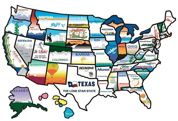 United States Map Sticker Set for RV