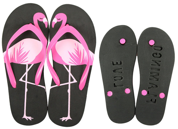 Women's "Flamingo Love" Flip Flops