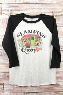 Glamping Queen Tri-Blend Unisex 3/4 Raglan