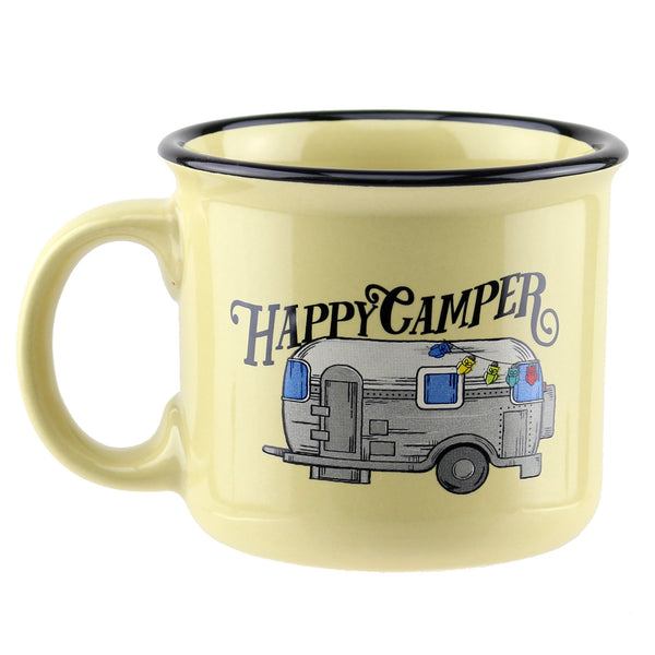 "Happy Camper" Silver Trailer Campfire Mug