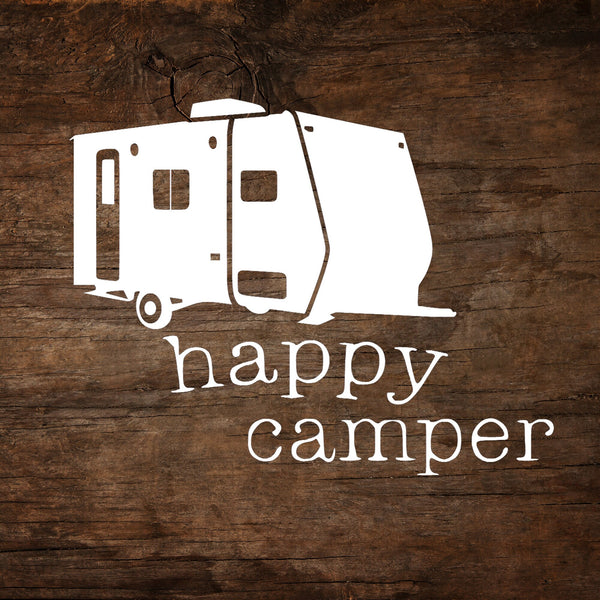 Happy Camper Travel Trailer Window Decal