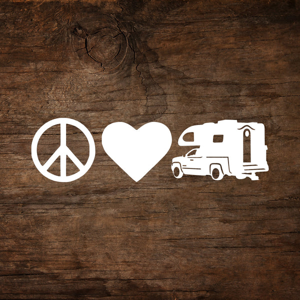 Peace, Love & Camping Truck Camper Window Decal