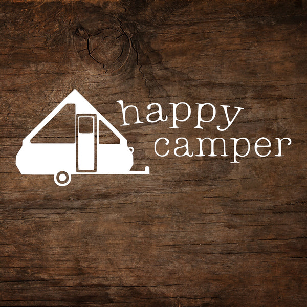 Happy Camper A-Frame Trailer Window Decal