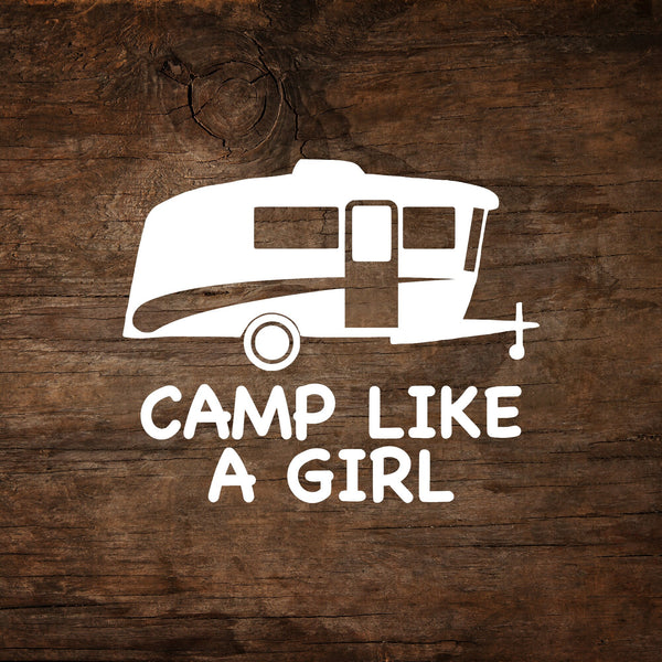 Camp Like a Girl inTech Sol - Luna - Terra Camper Window Decal