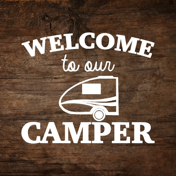 Welcome to Our Camper A-Scape Trailer Window Decal